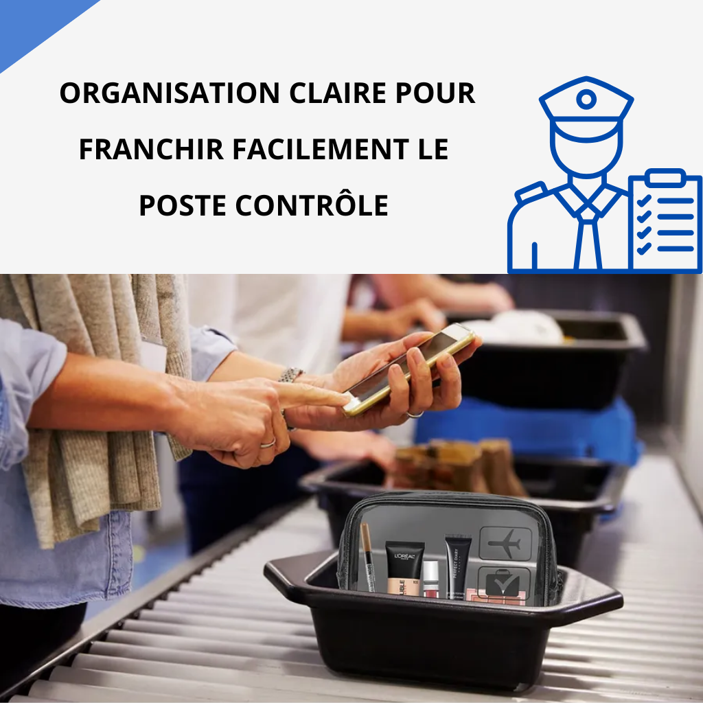 Halte — Trousses Transparentes pour Liquides Cabine, rangement des cosmétiques
