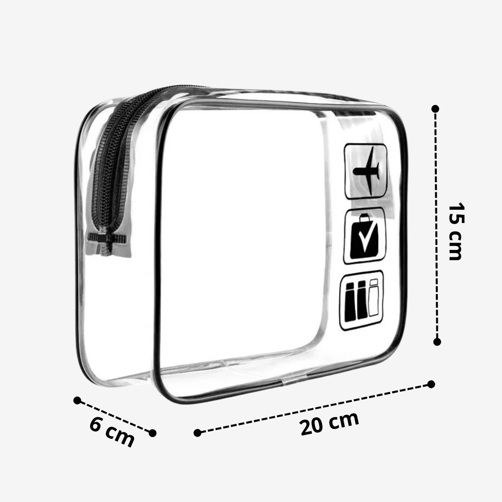 Halte — Trousses Transparentes pour Liquides Cabine, PVC transparent et zip