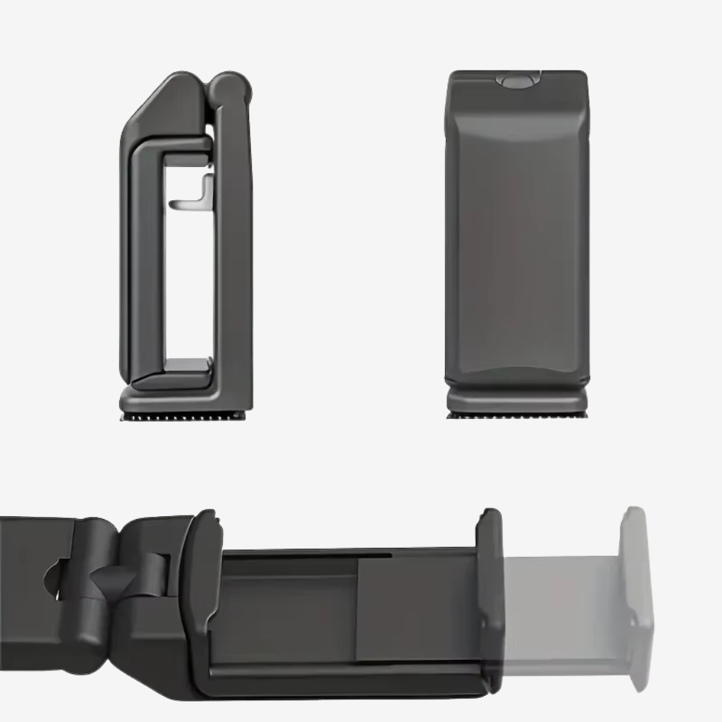 Corsaire — Support Téléphone de Voyage Pliable 360°, détail de la pince