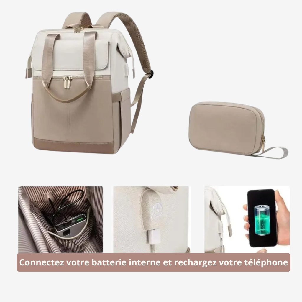 Détail des poches du sac à dos cabine