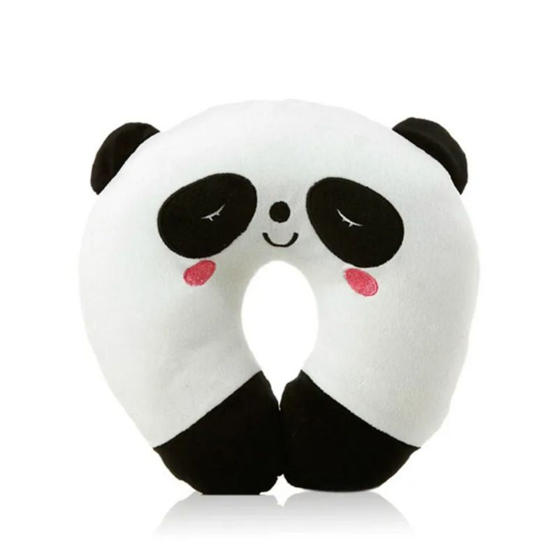 Enfant utilisant le coussin de voyage en forme de U