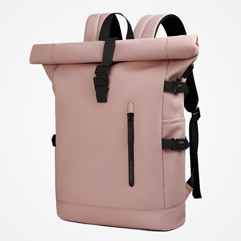 Dos matelassé et bretelles du sac roll top