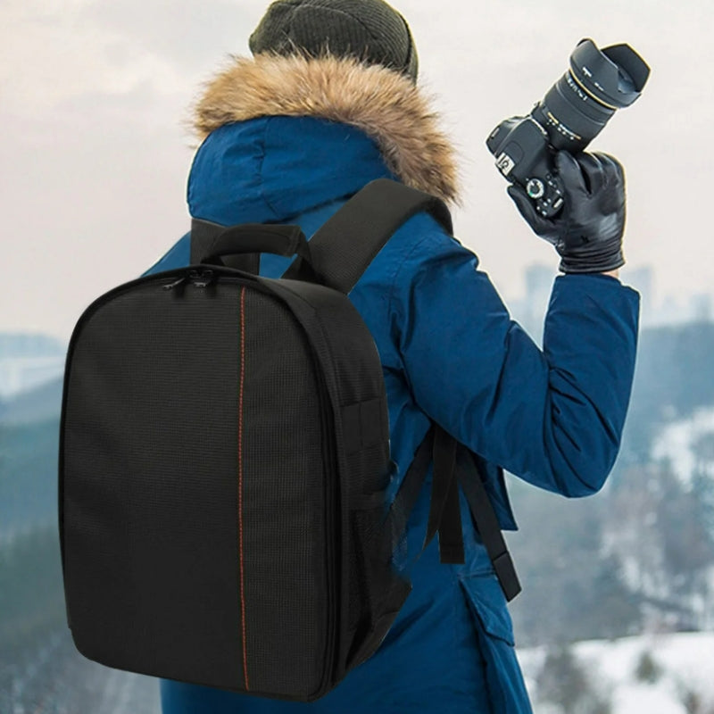 Sac à dos photo ouvert avec matériel installé