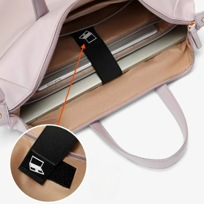 Sac à main pour ordinateur coloris rose et noir