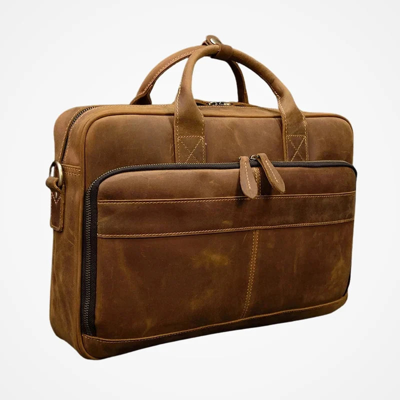 Sillage — Sacoche Ordinateur en Cuir pour Homme, finitions et coutures
