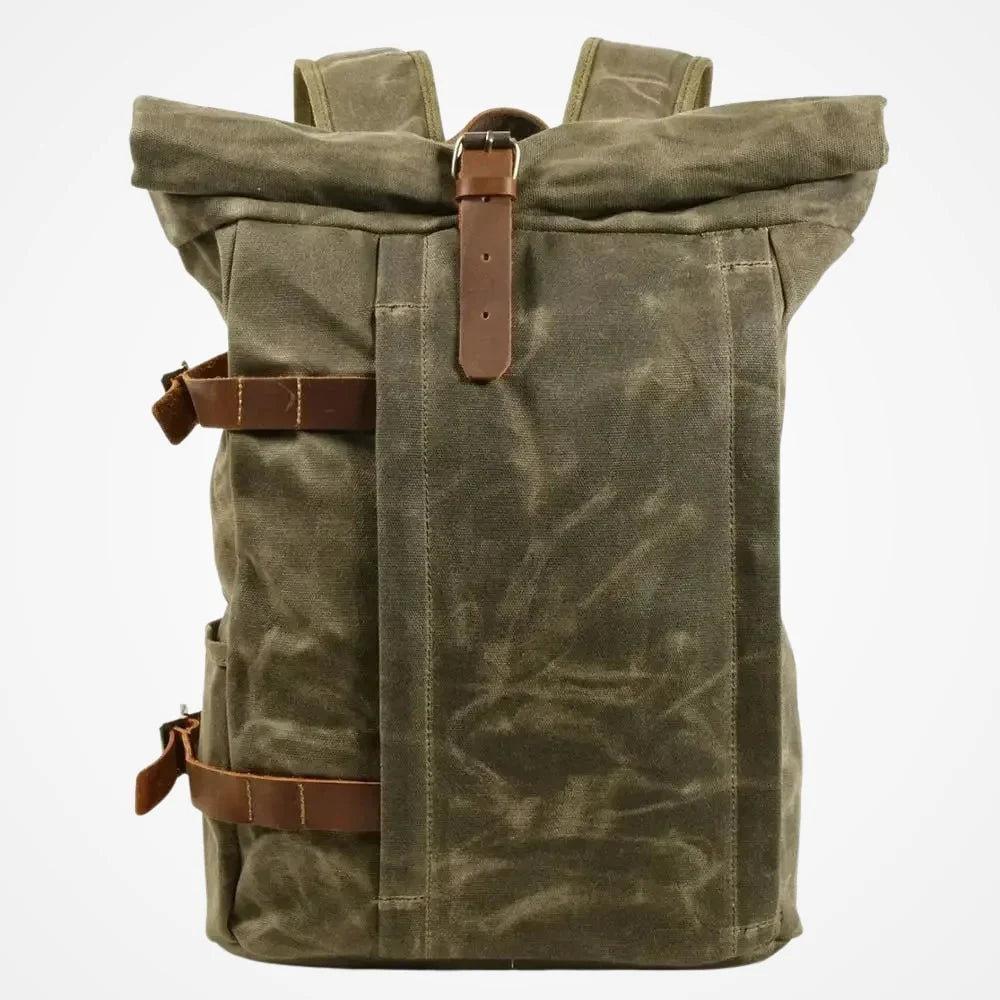 Fermeture roulée du sac à dos en toile
