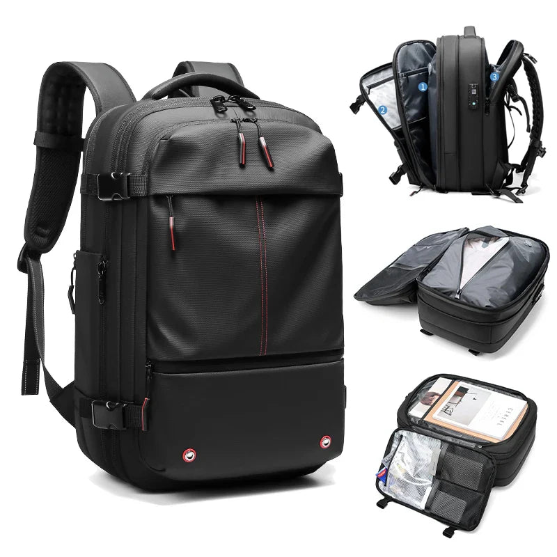 Compartiment principal ouvert du sac à dos à compression