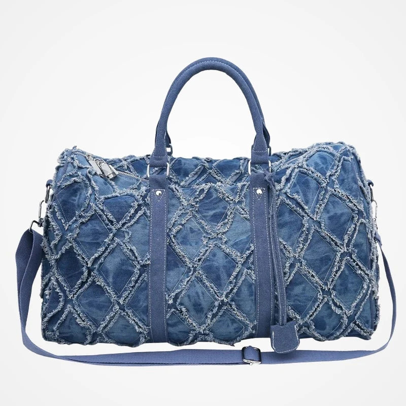 Sac bandoulière week-end en toile denim
