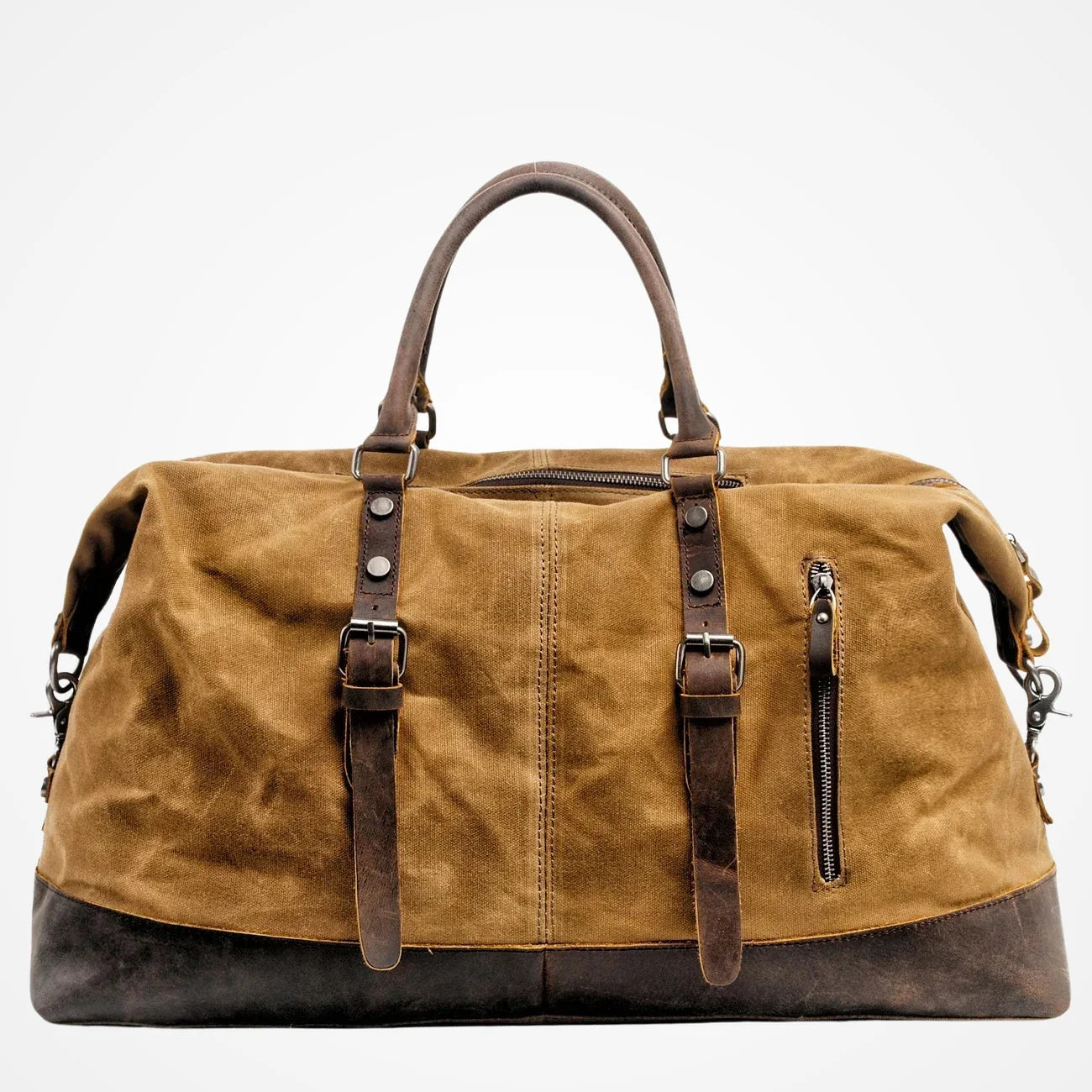 Sac de voyage homme en cuir et toile style rétro