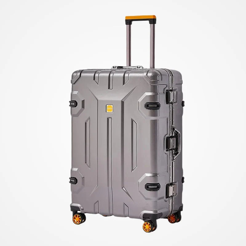 Valise soute rigide grise en ABS avec cadre aluminium