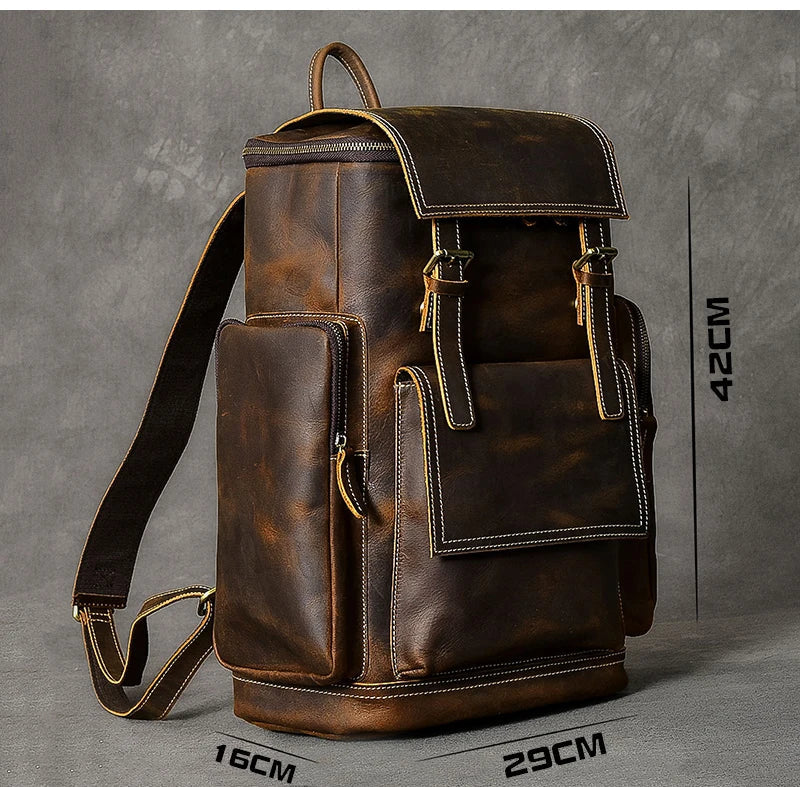 Compartiment principal du sac à dos en cuir