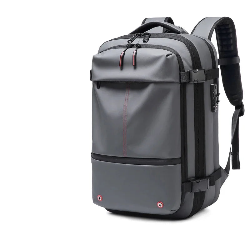 Sac à dos cabine à compression porté par un voyageur