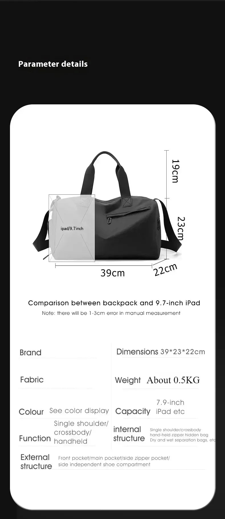 Sac de voyage étanche présenté dans plusieurs coloris