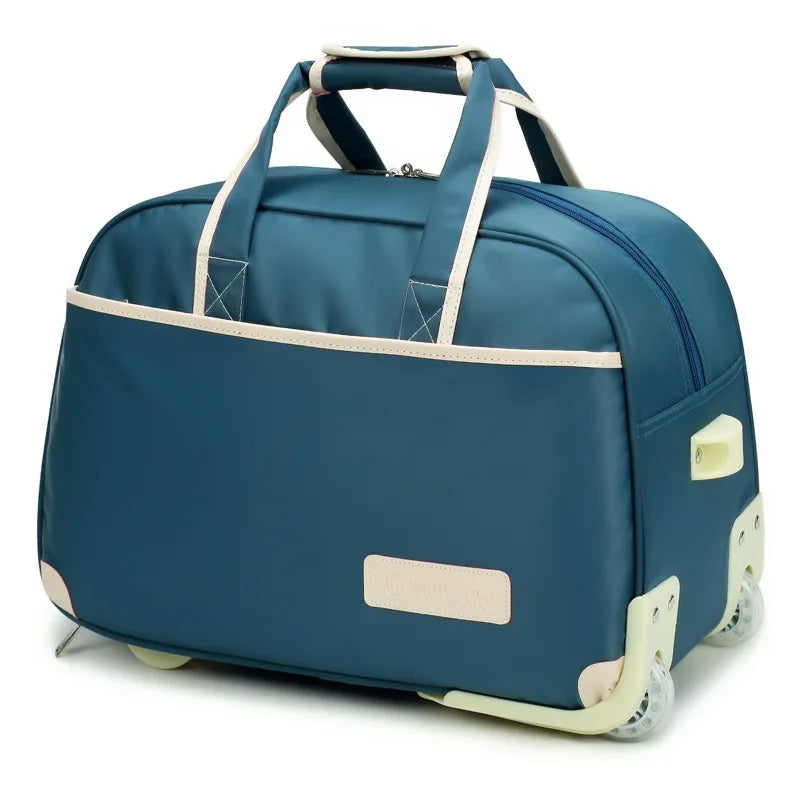 Compartiment principal ouvert du sac de voyage à roulettes