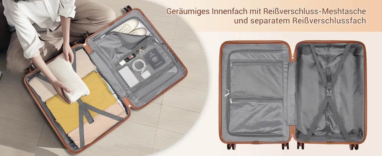 Intérieur organisé de la valise soute