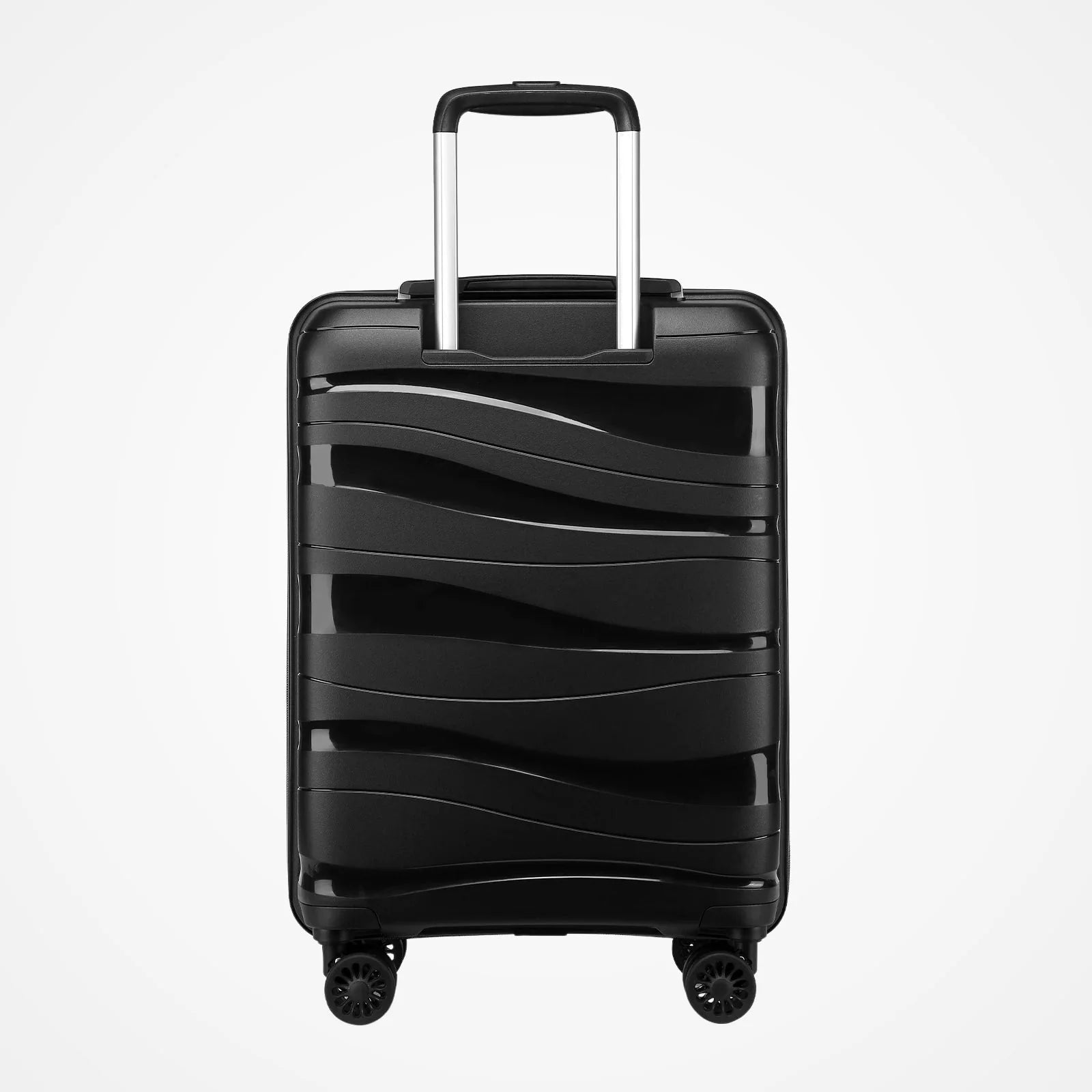 Détail des roues pivotantes de la valise rigide