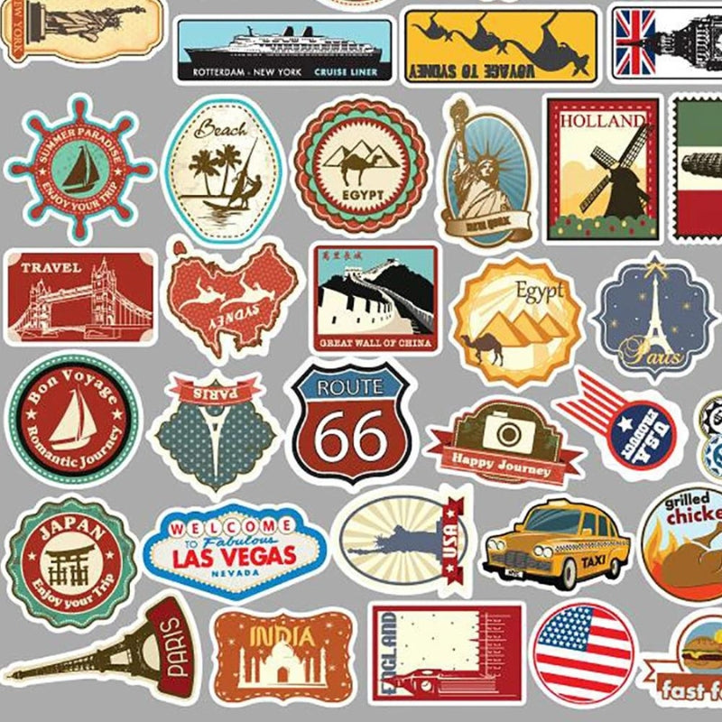 Valise personnalisée avec des autocollants de voyage