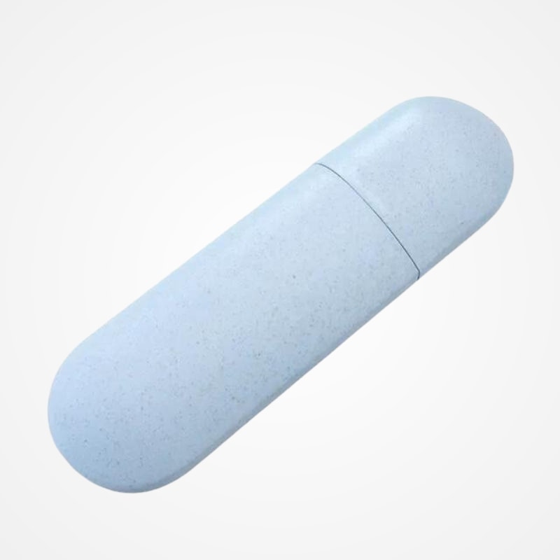 Détail de la coque rigide de l'étui brosse à dents
