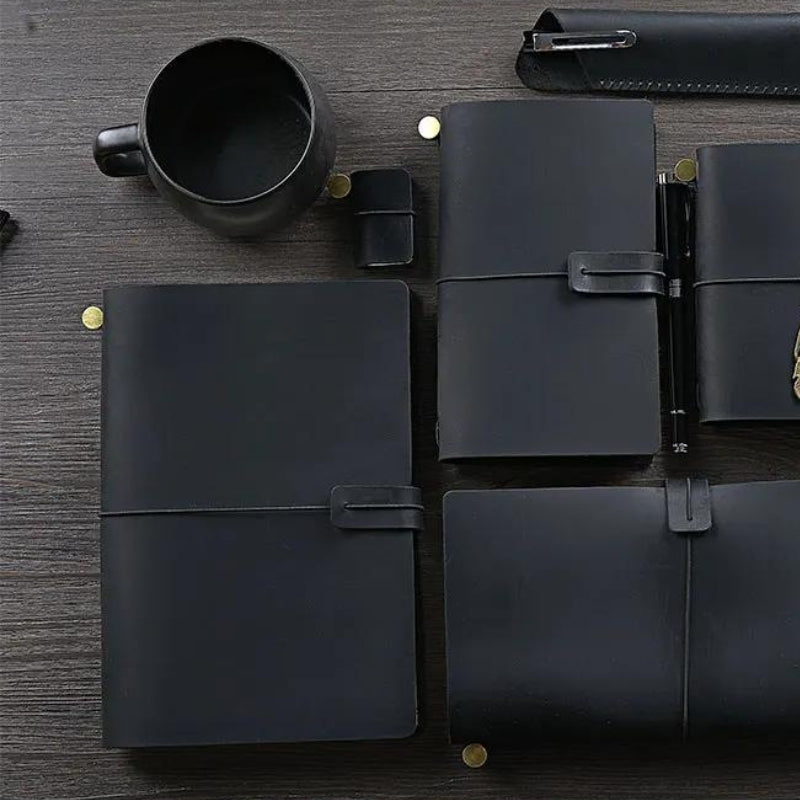 Carnet de notes en cuir avec fermeture par lien