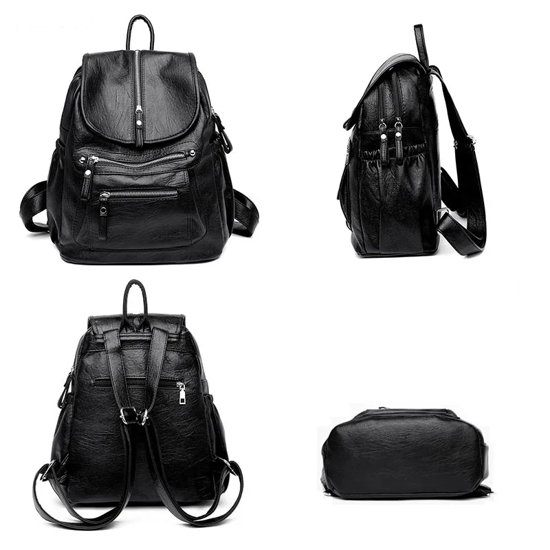Poches intérieures du sac à dos en cuir