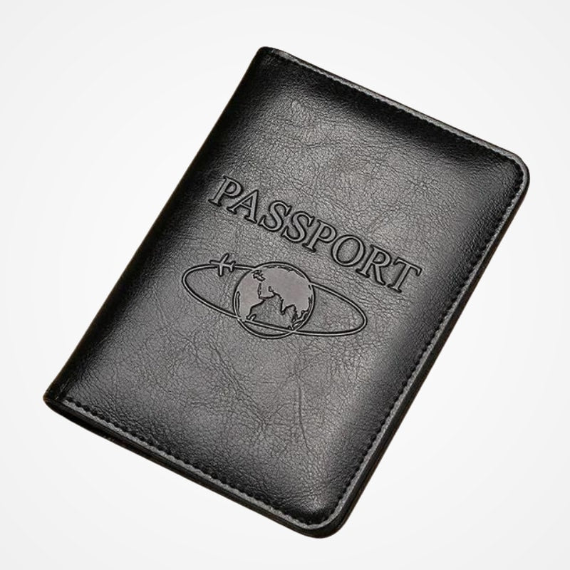 Détail du cuir de l'étui passeport