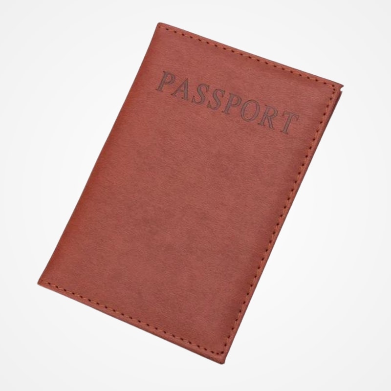 Étui protège-passeport en simili cuir, vue de face