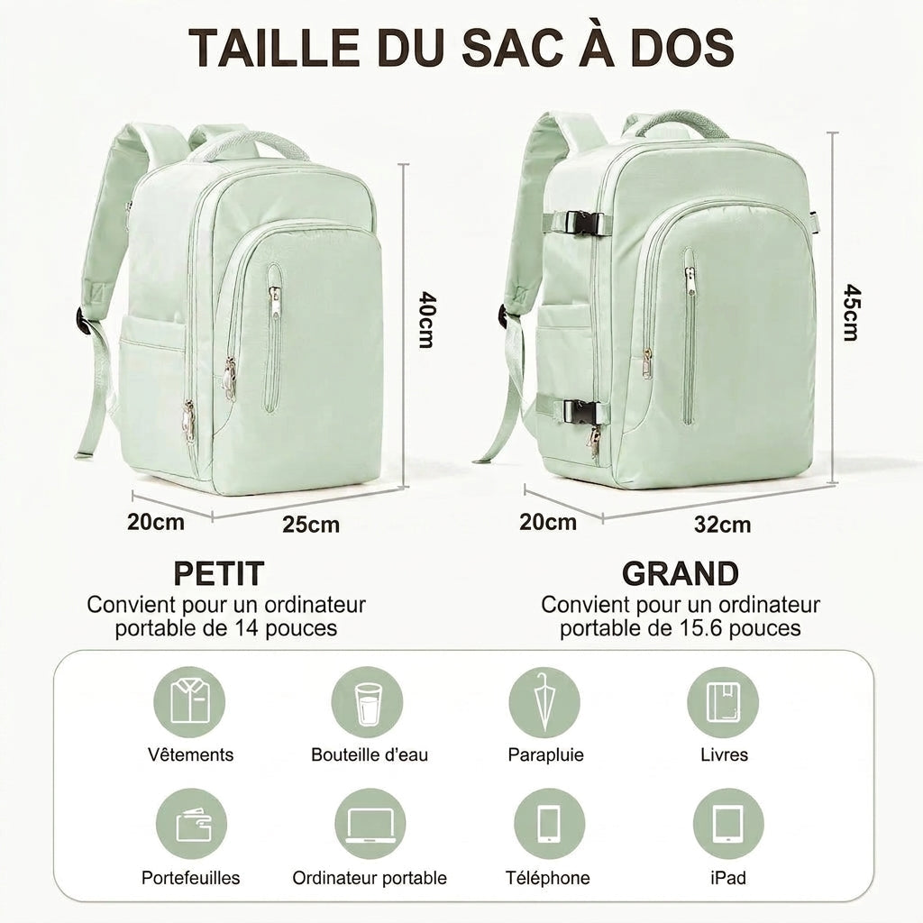 Sac à dos cabine porté en voyage