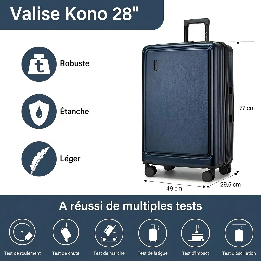 Dimensions de la valise soute taille L
