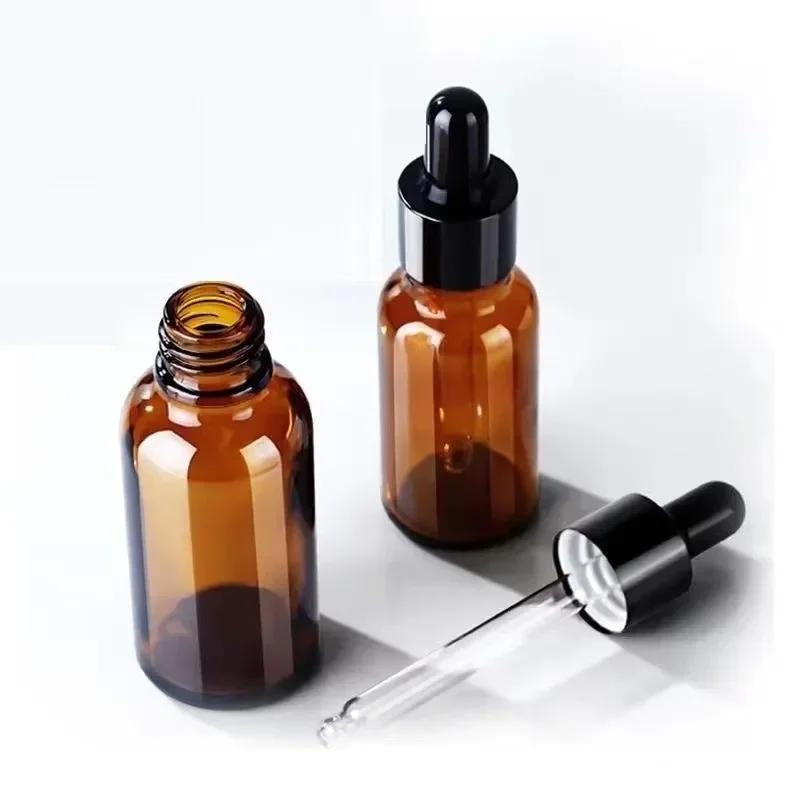 Flacon pipette en verre ambré