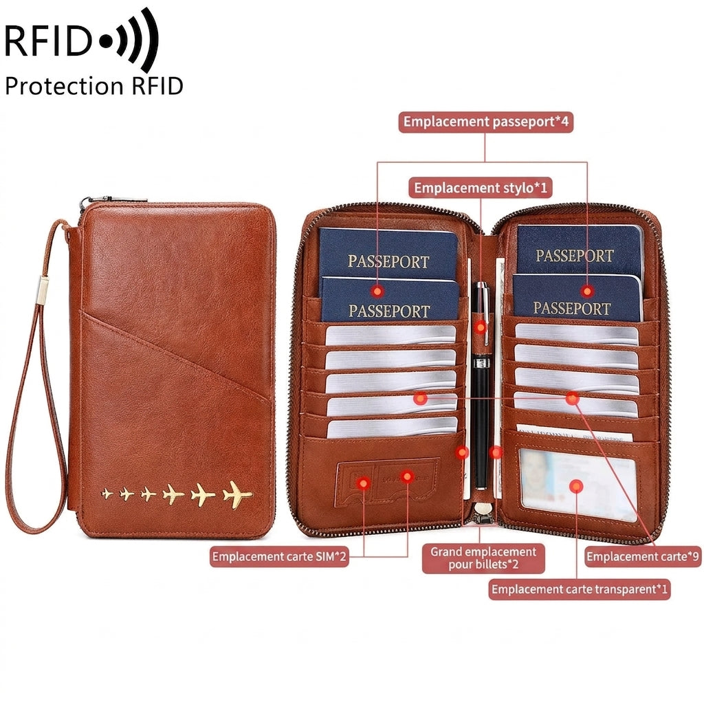 Traverse — Portefeuille Familial Anti-RFID, compartiments intérieurs