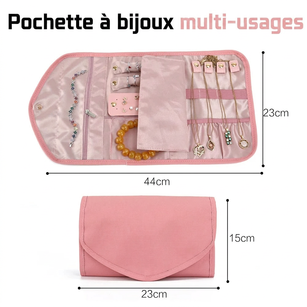 Compartiments intérieurs de la pochette à bijoux