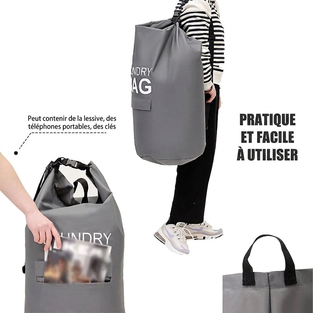 Estuaire — Sac à Linge de Voyage Imperméable 71 L, poche frontale