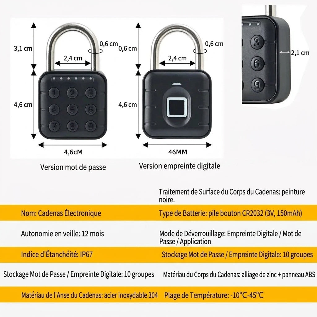 Cadenas étanche IP67 utilisé en extérieur