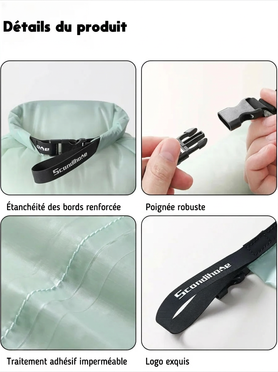 Récif — Sac de Compression Étanche Ultraléger, utilisation en voyage