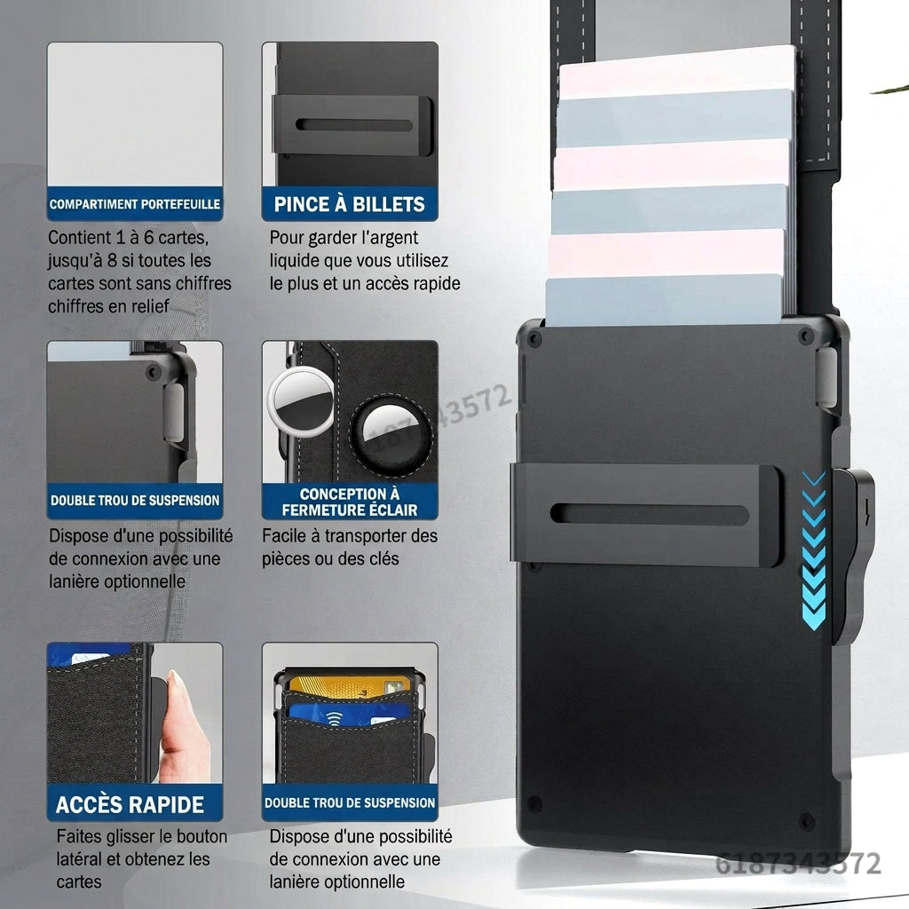 Cap-Horn — Portefeuille Fin Pop-up Anti-RFID, pince à billets
