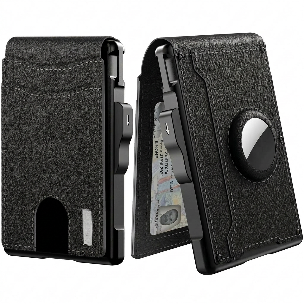 Cap-Horn — Portefeuille Fin Pop-up Anti-RFID, coloris noir et brun