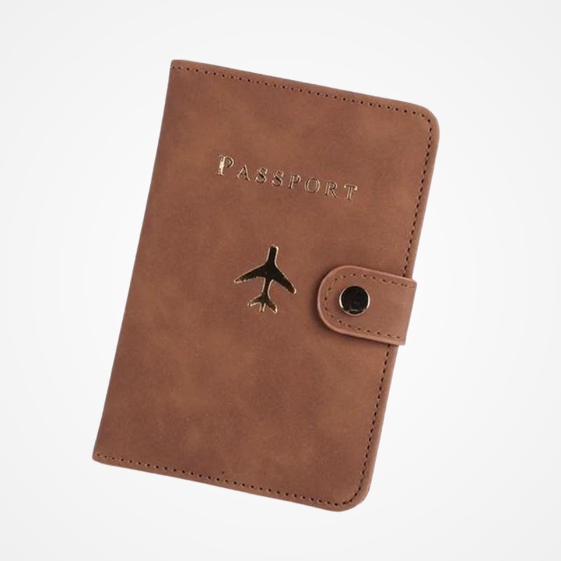 Porte-documents de voyage fermé vue de face