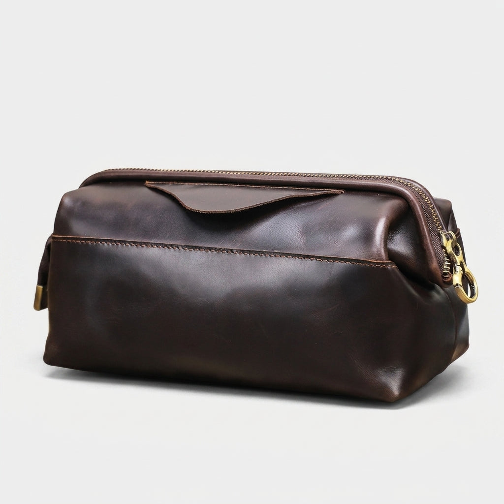 Pochette de rangement pour câbles en cuir véritable