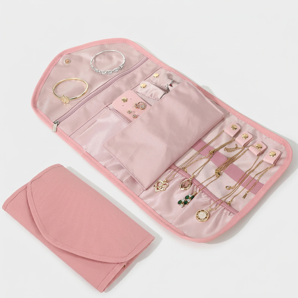 Pochette à bijoux de voyage à hauteur ajustable