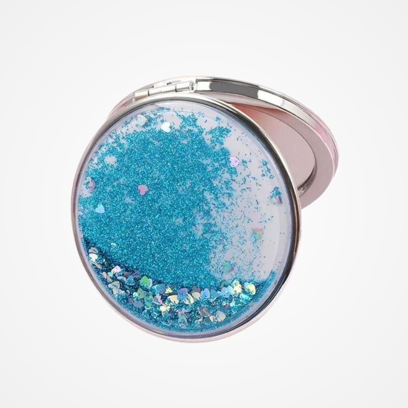 Miroir de poche à paillettes fermé