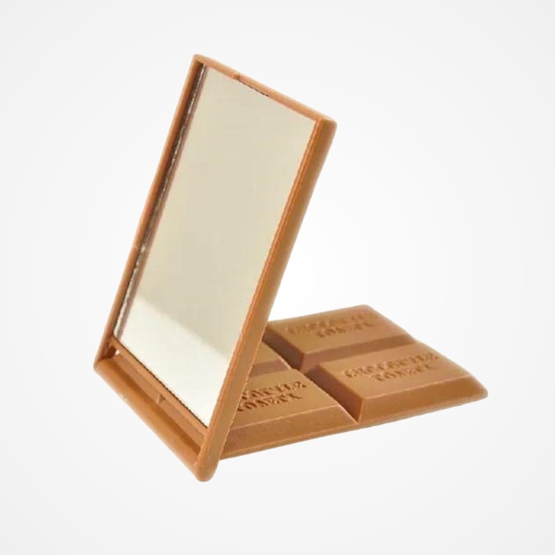 Miroir de poche pliable en forme de tablette de chocolat