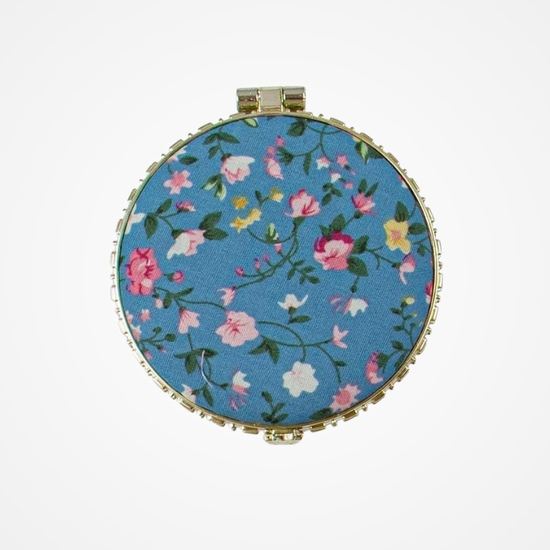 Miroir de poche tissu coloris clair