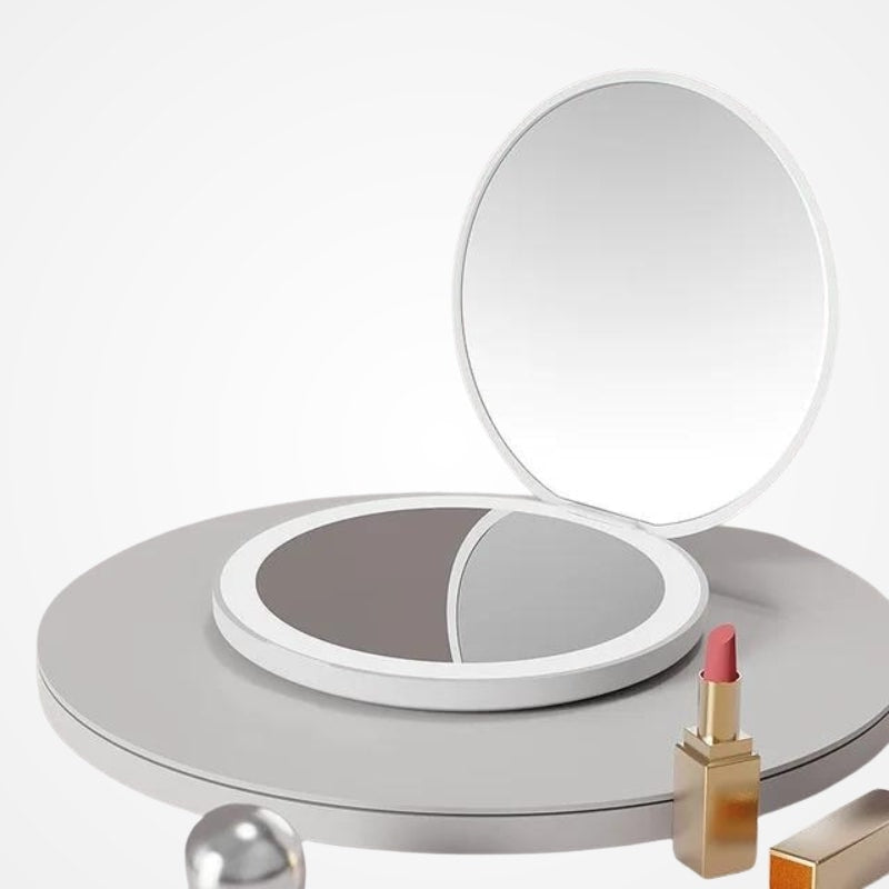 Miroir de poche LED rechargeable USB allumé