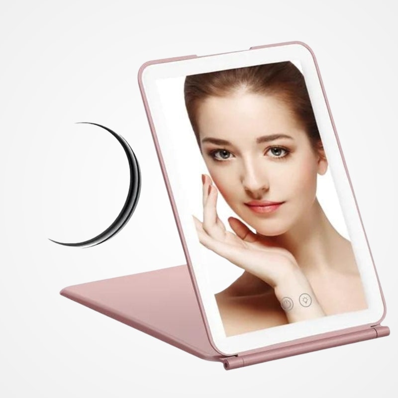 Miroir de maquillage LED compact pour le voyage
