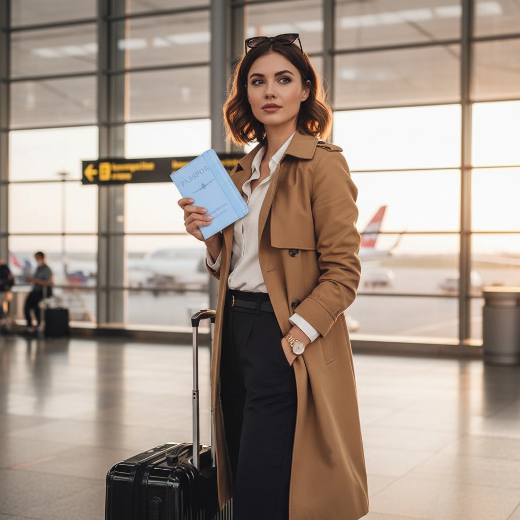 Portefeuille RFID utilisé en situation de voyage