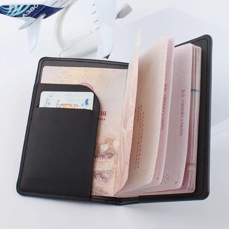 Étui passeport en simili cuir coloris marron