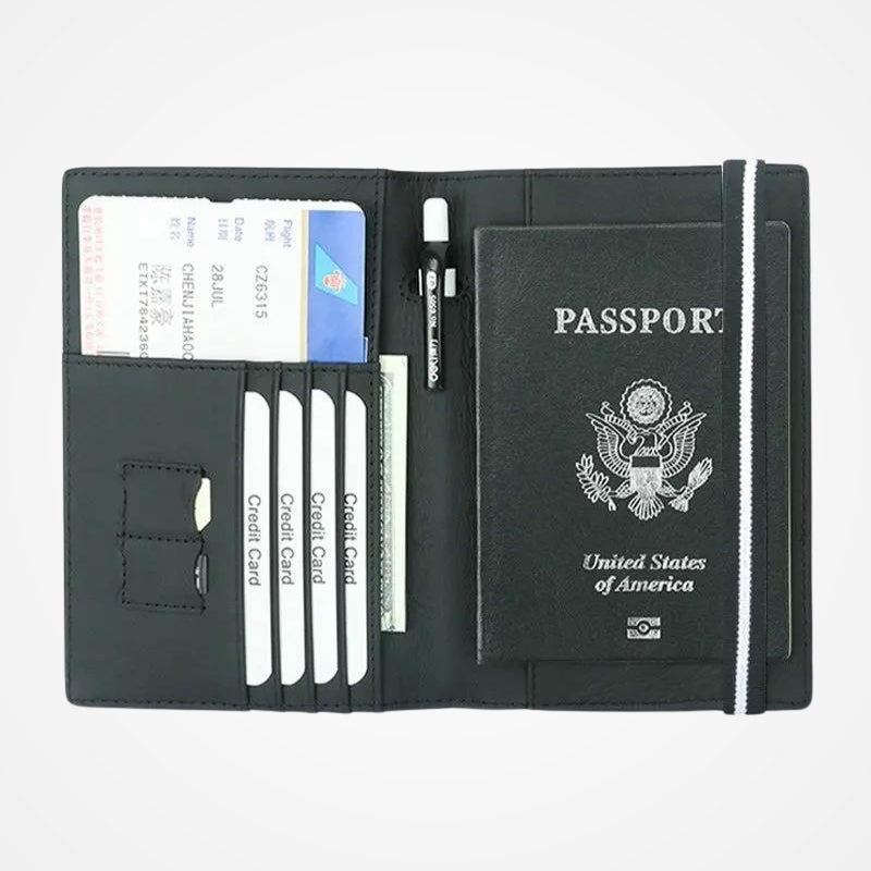 Intérieur de l'étui avec emplacements pour cartes