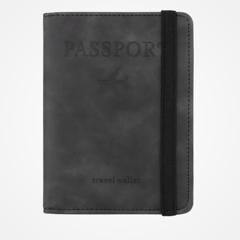 Étui passeport avec blocage RFID fermé
