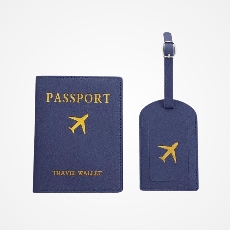 Ensemble protège-passeport et étiquette de valise