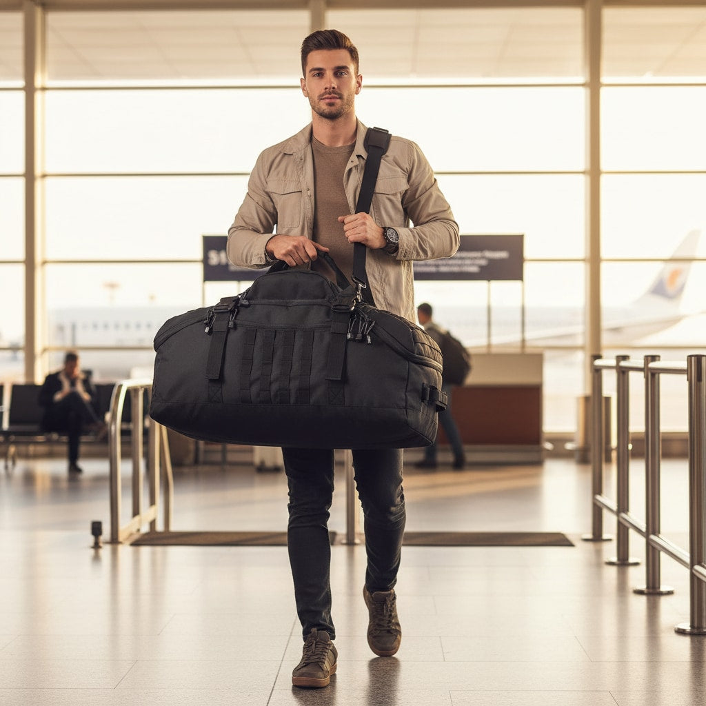 Sac de voyage 80 litres porté en extérieur